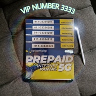 VIP PREPAID Couple Number Straight 3333 CelcomDigi Edisi Kuning FREE 10gb 7 hari