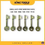 Mortise Lock Grill Key A12 / N16 / E18 / H22 / W34 / P45