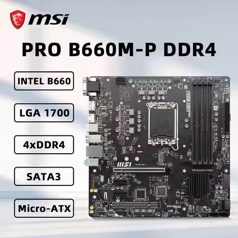 MSI PRO B660M-P DDR4 Motherboard for Core i5 12400F i7 14700K 13700K 13600KF 12700K i3-12100 CPU LGA