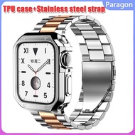 TPU Protector Case+Metal Strap Stainless steel Bracelet Suitable For Apple Watch series 3 4 5 6 se 7 45mm 44mm 42mm 41mm