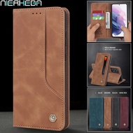 [Woo Fashion Case] เคสฝาพับแม่เหล็กสุดหรูสำหรับ Samsung S21 Galaxy S20 FE Note 20 10 9 S9อัลตร้า S10พร้อมเคสโทรศัพท์กระเป๋าสตางค์หนังการ์ด Note20