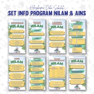 🌼1 DAY SHIP🌼 SET SUDUT INFO PROGRAM NILAM DAN AINS - HIASAN PUSAT SUMBER SEKOLAH / DEKORASI PSS