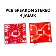 PCB Socket Speakon Stereo 4 Lines 33x31mm For Speaker Output