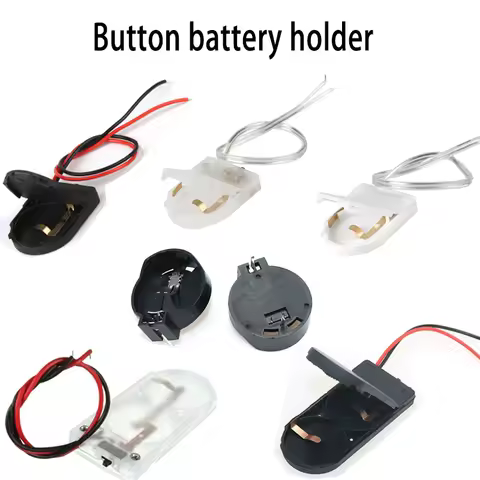 2PCS Single Slot CR2032 CR 2032 Button Coin Cell Battery Holder Case Cover With ON-OFF Switch leads 