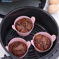 ANTIONE Muffin Cake Mold, Reusable Pink/grey Air Fryer Egg Poacher, Multifunctional Silicone Heat-Resistant Cupcake Molds Oven