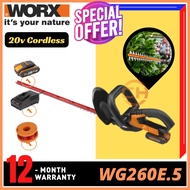 WORX WG260E.5 20V 2.0Ah Max Lithium-Ion 61cm Cordless Hedge Trimmer with Power Share Technology