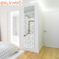 authentic 3D Creative Wall Stickers Geometric Quadrangle Design Acrylic Mirror Sticker Living Room B