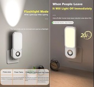 智慧型 LED 運動感應壁插無線充電夜燈 USB 充電可自動開關人體感應燈（歐盟插頭）mceckp  Intelligent LED Motion Sensor Wall Plug Wireless 