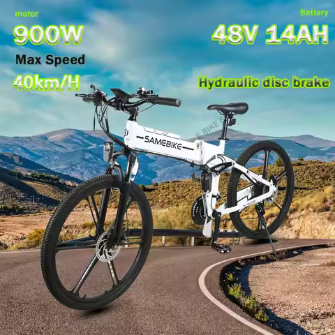 Electric Bike SAMEBIKE LO26II 900W 48V14AH Motor Lithium Battery 26inch Folding Full Suspension Moun