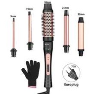 5-In-1 Curling Iron Set With 32mm/25mm/19mm/9mm/38mm Interchangeable Heating Barrels, 2 Heat Setting