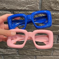 New Lens-Free Children's Glasses Frame Cute Funny Exaggerated Glasses Frame Candy Color Unique Photo