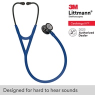 3M Navy Blue Tube, High Polish Smoke-Finish Chestpiece, Blue Stem, Cardiology IV 6202, 3M Littmann Stethoscope