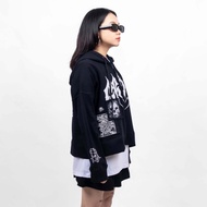 [Ready Stok] Grdt - Damnation Hoodie Zipper Oversize Crop Black