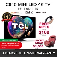 TCL C845 Mini LED 4k TV 55 65 75 inch | iMAX Enhanced | 144 Hz VRR | Deep Black | Dolby Atmos | Gaming TV