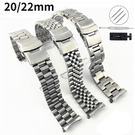 20mm 22mm Curved End Strap for Seiko SKX007 SKX009 SKX011 Universal Replacement Stainless Steel Bracelet