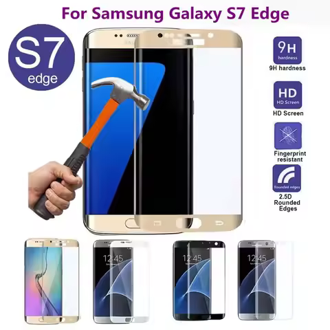3D Full Cover Curved Tempered Glass For Samsung Galaxy S7 Edge Screen Protector protective film For 