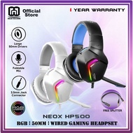 ALCATROZ NEOX HP500 RGB Wired Gaming Bass RGB Headphone with Foldable Microphone FREE GIFT