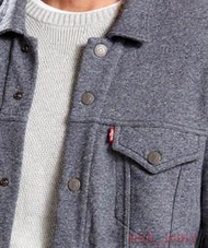 【S-XXL新款優惠】美國 日本LEVI S FLEECE TRUCKER 厚棉 灰色 牛仔外套 丹寧 風衣 夾克501