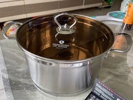 全新 現貨 瑞士百年老牌MONCROSS 不鏽鋼琥珀湯鍋組 （強化玻璃鍋蓋 ）