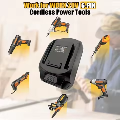 Power Tool Accessories for Worx 20V 6 Pin Power Tools DM20WORX6 Adapter for Milwaukee for M18 for De