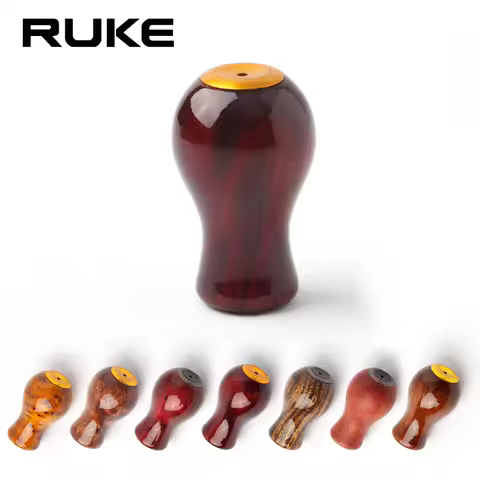 Ruke 1pc Fishing Handle Wood Knob Fishing Wheel Accessory Red Sandalwood Materials For S/D For Knob
