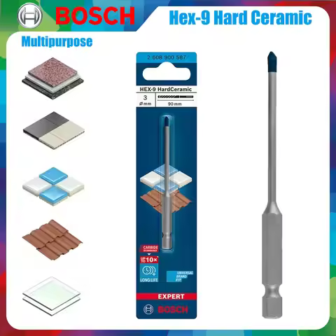 BOSCH Hex-9 Hard Ceramic Drill Bits EXPERT Arrow Marble Floor Vitrified Tiles Drilling Hole Multipur