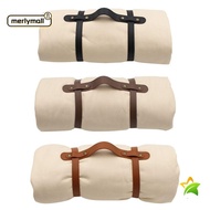 MERLYMALL Blanket Carrying Strap, PU Leather Adjustable Yoga Mat Strap, Durable Rug Travel Picnic Blanket Holder