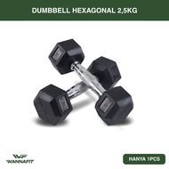 Wannafit Hexagon Dumbbell 2,5kg | Dumbbells Hexagonal Dumbbells 2,5 Kg Kilogram Iron