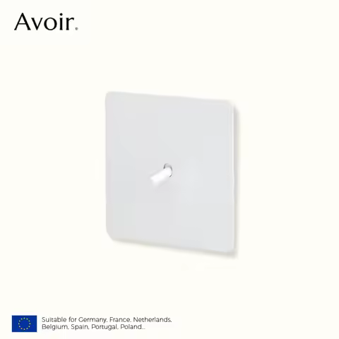 Avoir Wall Toggle Switch 2 Way White Matte Power Socket 16A European Standard Type C Charging Port O