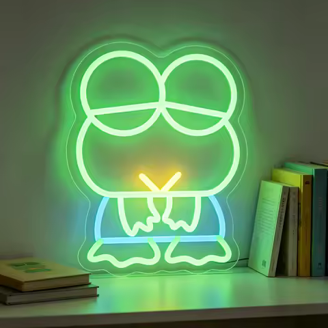 Keroppi Ramen Neon Sign LED Neon Light USB for Bedroom Noodle Shop Dining Room Wall Home Nursery Dec
