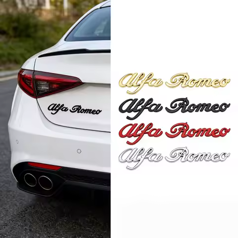 14.7x3cm For Alfa Romeo Car Trunk Lettering Emblem Zinc Alloy Alfa Romeo Logo Car Body Sticker Badge