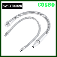 GDSBD 1Pc Metal Flexible Water Oil Cooling Tube Pipe with 1/2 1/4 3/8 Inch Round Head Nozzle for CNC Machine/Milling/Lathe BDSHH