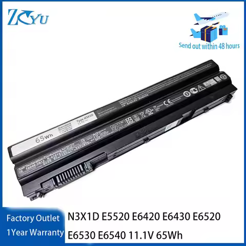 N3X1D Laptop Battery for Dell Latidude E5520 E6420 E6430 E6520 E6530 E6540 Precision M280 T54FJ 11.1