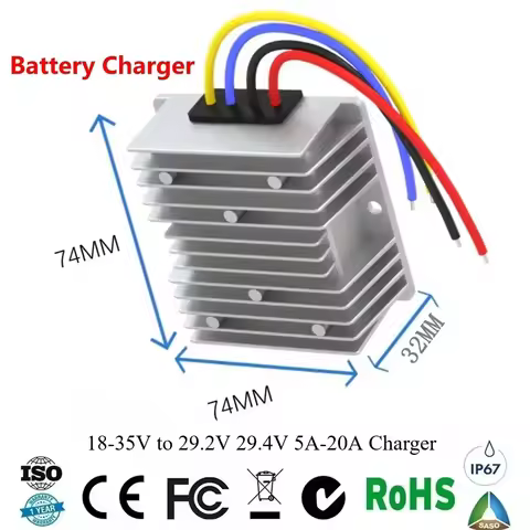 18-35V to 29.2V 29.4V 5A-20A Charger Constant Current Lithium Lead Battery for 24V 25.2V 25.9V 29.4V