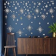 Star Wall Decals Acrylic Mirror Wall Stickers Peel and Stick Star Mirror Stickers Decor Removable 3D Mirror Wall Art Decals Silver Ceiling Mirrors for Boys Girls Bedroom Bathroom Nursery Decorations