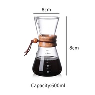 600ml Resistant Glass Coffee Maker Pour-over Coffee Pot Espresso Italian Coffe Machine Moka Pot Used With Stainless Steel Filter