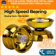 MERAH YOYO BLAZING TEENS METAL HIGH SPEED BEARING RED GOLDbiru