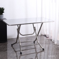 Stainless Steel Folding Rectangular Table Portable round Table Outdoor Foldable Square Table Rectangular Dining Table Ni