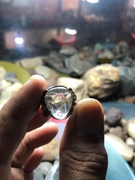 Natural Jarum mas kalimantan emban alpaka ring 7 dim batu tetes air 15x13x7mm