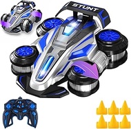1:14 Remote Control Roll Stunt Car for Boys 360°Rotating 4WD RC Drift Cars with Lights Music Upright