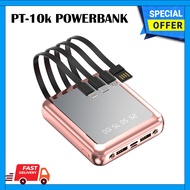 PT-10k Best selling Power Bank 10000mAh mini portable mobile power with LED Display Powerbank with Cable