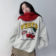 COLLECT SWEATER - Wide-form cotton felt sweatshirt with batwing sleeves printed with Whose Studio