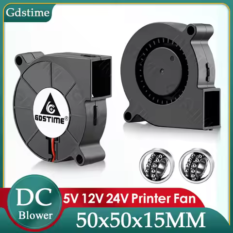 Gdstime 5015 Blower 24V Fan 50MM*15MM DC Turbine Fan 5015 Dual Ball High Speed Big Air Flow 8500RPM 