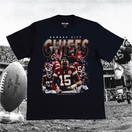 Kansas City Chiefs T-shirt Heavyweight Cotton Combad 16s NFL Basketball Vintage Bootleg T-shirt