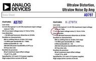AD797 VS K-2797X  超低雜音. 340元/雙OP. 200元/單OP. 超越OPA111BM