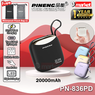 Pineng PN-836 20000mAh Powerbank 22.5W Fast Charging Power Bank Built in Cable Pawer Bank Original P