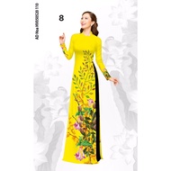 E12-6D FLOWER PRINTED Ao Dai ROUND NECK /READY MADE Ao Dai/LYNKA88 Ao Dai