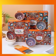 OXXO Bohemian Style Rice Bowl Porcelain Bowl Ceramic Bowl Mangkuk Keramik Soup Bowl Bowl Tableware N