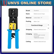 RJ45 Crimp Tool Pass Through Cat5 Cat6 Crimping Tool for RJ45/RJ12 Regular and End-Pass-Through conn