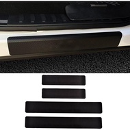 4pcs Car Door Sill Protector Carbon Fiber Texture Stickers Car Door Sill Decoration Decal Compatible